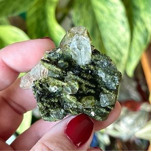 💚Druzy Epidote Quartz Crystal Specimen Cluster, Turkey💚